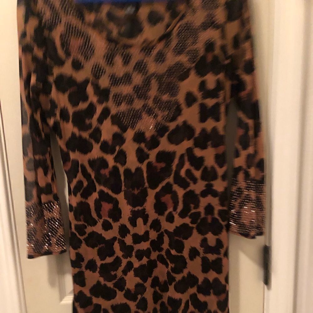 INC size small leopard bling shirt